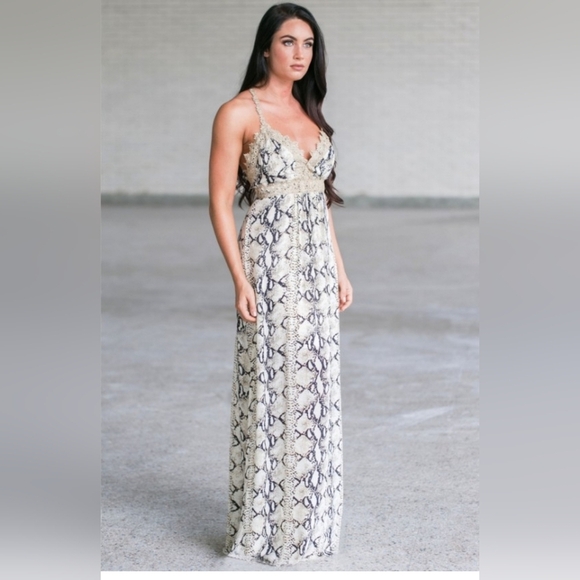 Ark & Co. Snake-Print Maxi Dress Size M - Picture 2 of 8